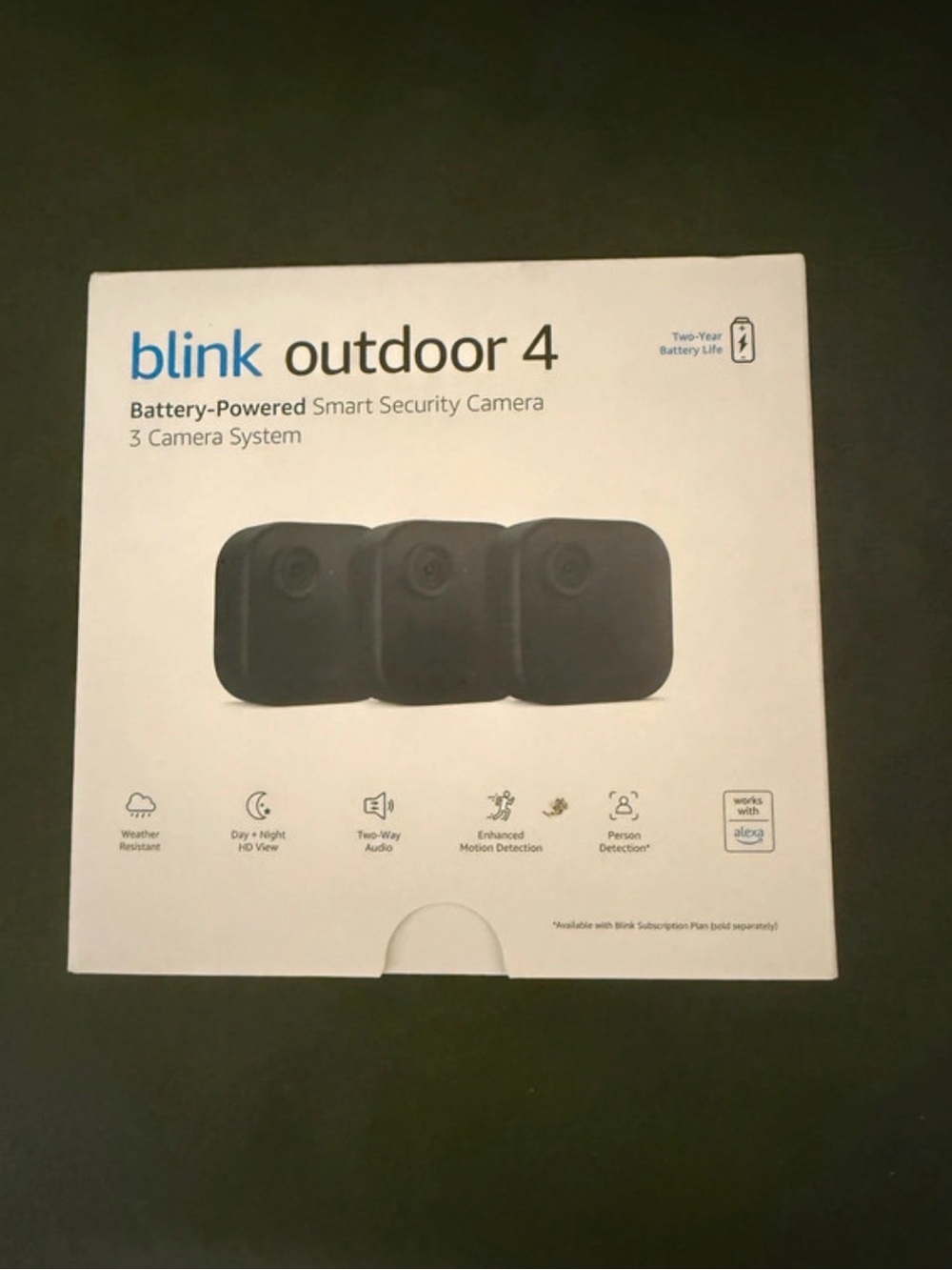 Blink Set of 3 Battery Powered Outdoor Security Cameras - Brand New and Sealed